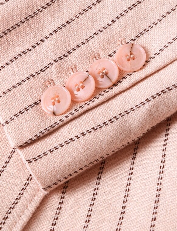 Alchemy linneblazer med bälte i rosa chokladrandigt online Alchemy linneblazer med bälte i rosa chokladrandigt online