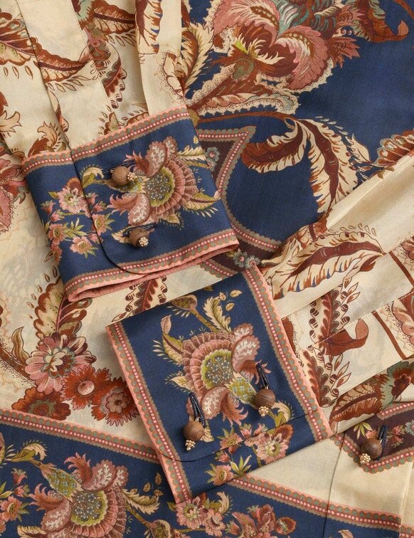 Aster avslappnad skjorta i marinblått Jacobean online Aster avslappnad skjorta i marinblått Jacobean online