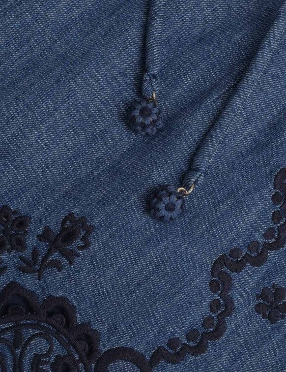 Aster-broderade Denim-shorts i järnvägsblått online Aster-broderade Denim-shorts i järnvägsblått online