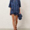 Aster-broderade Denim-shorts i järnvägsblått online Aster-broderade Denim-shorts i järnvägsblått online