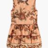 Aster Kids Contrast Hem Klänning Peach Jacobean Online