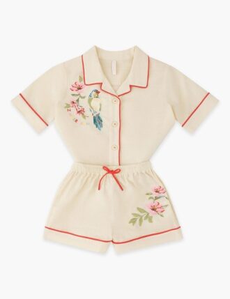 Aster Kids Embroidery Shorts Ivory Online