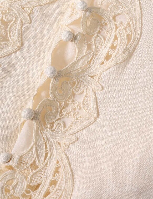 Awaken broderade byxor i krämfärg online Awaken broderade byxor i krämfärg online