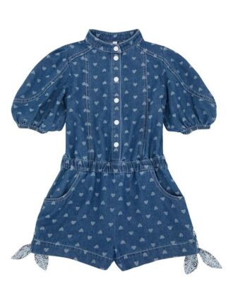 Awaken Kids Denim Playsuit Jacquard Blue Online