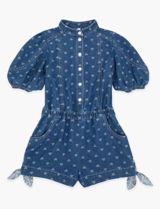 Awaken Kids Denim Playsuit Jacquard Blue Online