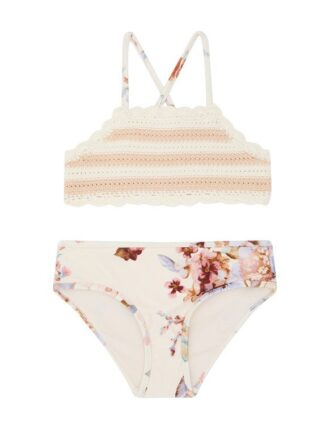 Awaken Kids stickad bikini i färgerna Ivory Floral Multi online
