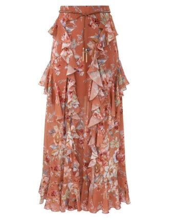 Awaken Ruffle Kjol Cinnamon Floral Online
