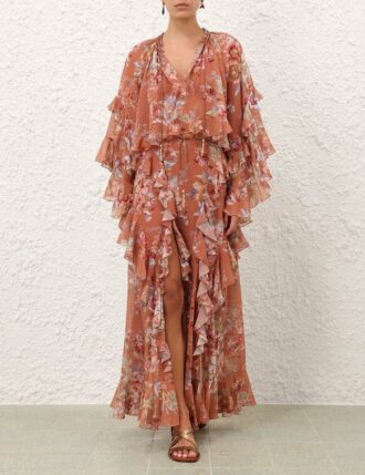 Awaken Ruffle Kjol Cinnamon Floral Online