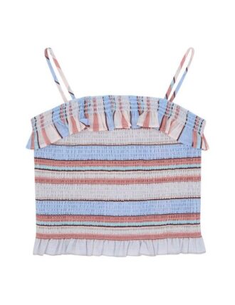 Daylight barn-top med rynkad krage i Multi Stripe online