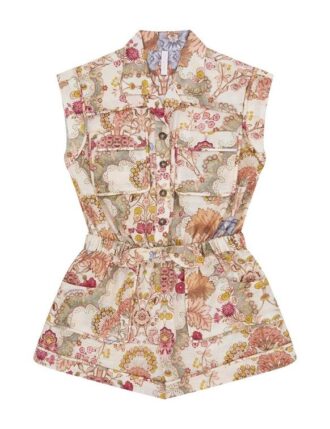 Daylight Kids Pocket Playsuit Wallpaper Floral Cream Online