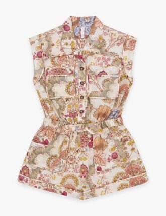 Daylight Kids Pocket Playsuit Wallpaper Floral Cream Online