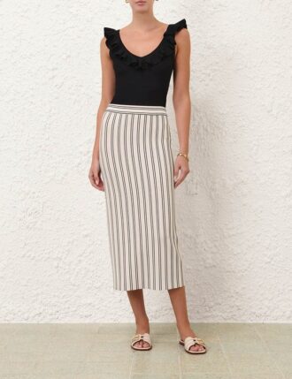 Daylight Midi-kjol i kräm/svart online