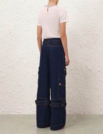 Denim Cargo-minikjol i Harbour Blue Online