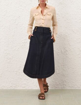 Denim-midikjol i Night Sky Online