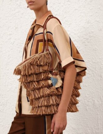 Fish Raffia Bag Charm Turquoise Online