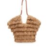 Goldentime Medium Fringe Tote Tan Fringe Stripe Online