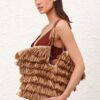 Goldentime Medium Fringe Tote Tan Fringe Stripe Online