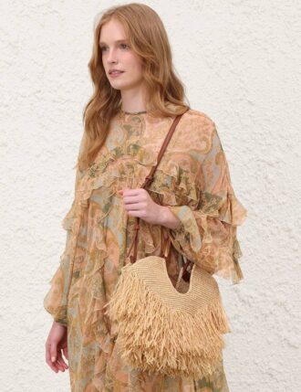 Goldentime Small Fringe Tote Natural Online