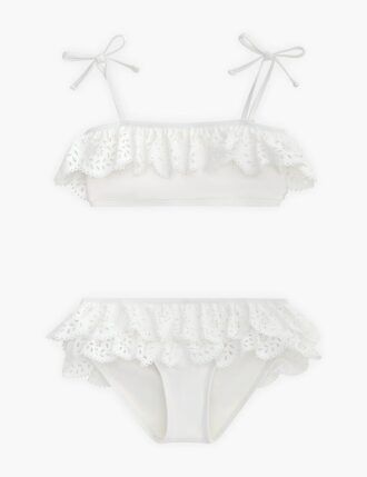 Indra Kids Cut out Bikini Ivory Online