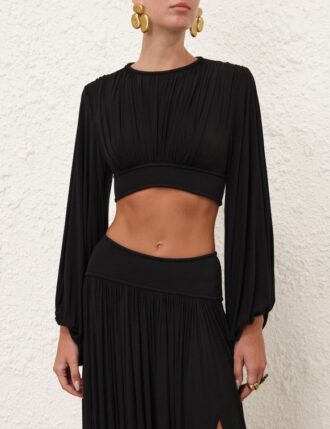 Luna Batwing Bodice Top Black Online
