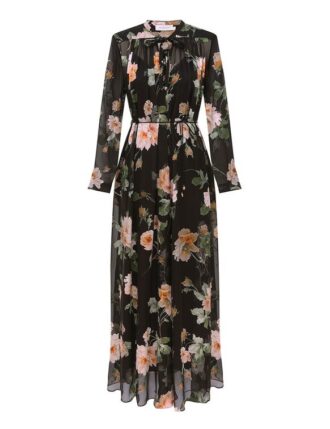 Luna Burnout Sheath Klänning Black Rose Online