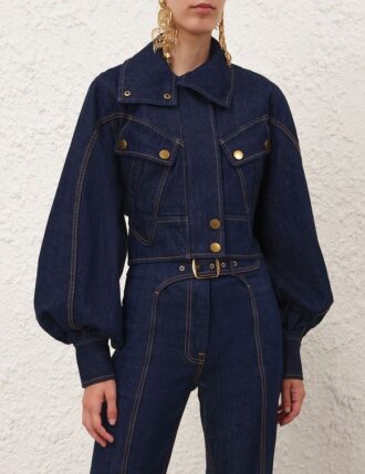 Luna Denim Utility Bomber Harbour Blue Online