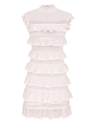 Luna Lace Frill miniklänning i elfenben online