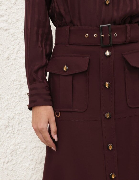 Luna midikjol i ull i mahogny online Luna midikjol i ull i mahogny online