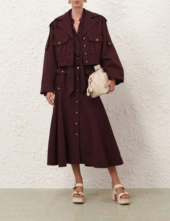 Luna midikjol i ull i mahogny online Luna midikjol i ull i mahogny online