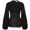 Luna Peplum-blus i svart online Luna Peplum-blus i svart online