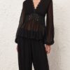 Luna Peplum-blus i svart online Luna Peplum-blus i svart online
