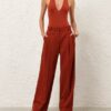Luna Plunge Bodysuit Rust Online Luna Plunge Bodysuit Rust Online