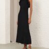 Luna Ruffle Midi Klänning Black Online Luna Ruffle Midi Klänning Black Online