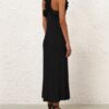 Luna Ruffle Midi Klänning Black Online Luna Ruffle Midi Klänning Black Online