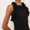 Luna Ruffle Midi Klänning Black Online Luna Ruffle Midi Klänning Black Online