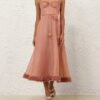 Luna Ruffle Midi-klänning Peony Online Luna Ruffle Midi-klänning Peony Online