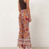 Luna Shirred Flare Byxor Multi Floral Online Luna Shirred Flare Byxor Multi Floral Online
