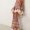 Luna Shirred Flare Byxor Multi Floral Online Luna Shirred Flare Byxor Multi Floral Online