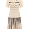 Luna Striped Polo Mini Klänning Cream/Navy Online Luna Striped Polo Mini Klänning Cream/Navy Online