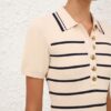 Luna Striped Polo Mini Klänning Cream/Navy Online Luna Striped Polo Mini Klänning Cream/Navy Online
