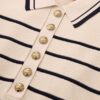 Luna Striped Polo Mini Klänning Cream/Navy Online Luna Striped Polo Mini Klänning Cream/Navy Online