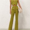 Luna Wool Flare Byxor Pistachio Online Luna Wool Flare Byxor Pistachio Online