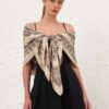 Maxiskärf i tryckt siden, Cream Perla Paisley, online Maxiskärf i tryckt siden, Cream Perla Paisley, online