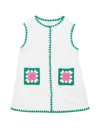 Patience barnklänning i frotté, färg: elfenben, online