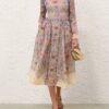 Rebellion Beaded Midi Klänning Blue Floral Online Rebellion Beaded Midi Klänning Blue Floral Online