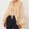 Rebellion Corded Blouse Cream Online Rebellion Corded Blouse Cream Online