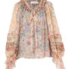 Rebellion Corded Blouse Spliced Floral Online Rebellion Corded Blouse Spliced Floral Online
