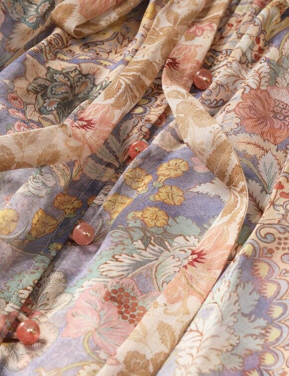 Rebellion Corded Blouse Spliced Floral Online Rebellion Corded Blouse Spliced Floral Online