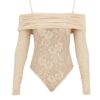 Rebellion draperad bodysuit i färgen Cream online