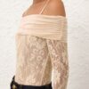 Rebellion draperad bodysuit i färgen Cream online